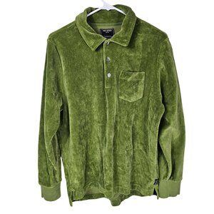 Todd Snyder Olive Velvet Polo Shirt